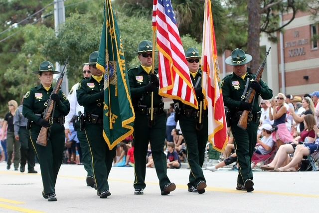MCSO Honor Guard Carrying the Flags in a Parade
